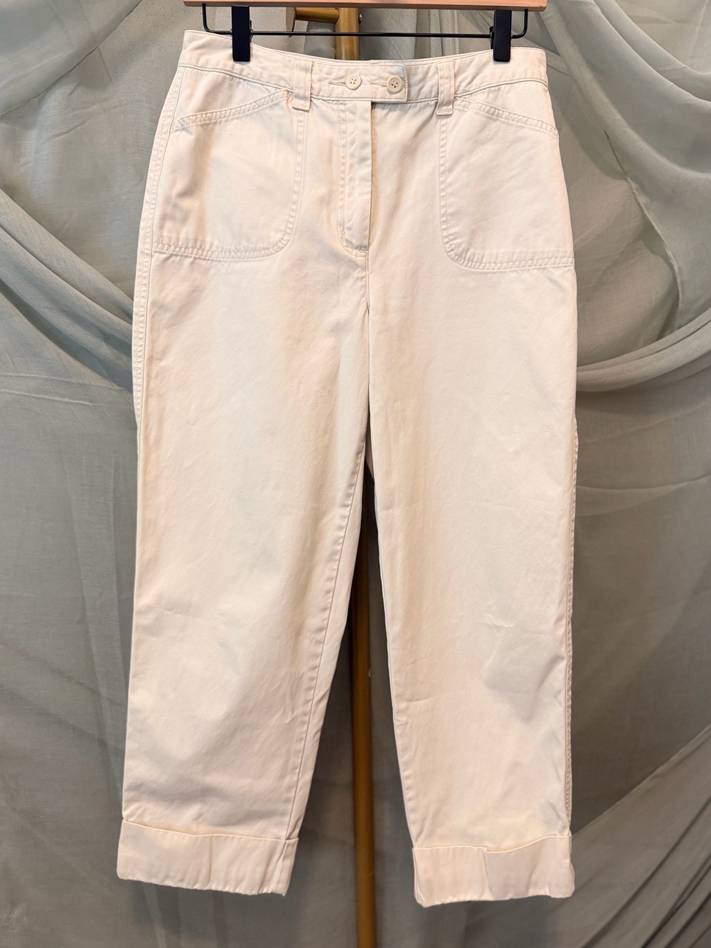 Talbots Cropped Wide-Leg Pants in Beige - Picture 2 of 5